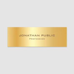 Popular Elegant Metallic Look Gold Modern Template Name Tag