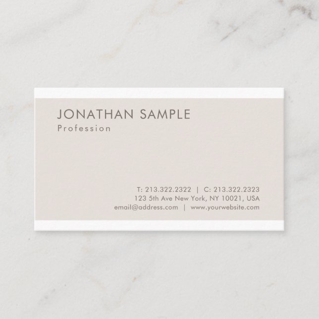 Popular Elegant Minimalist Design Modern Plain Business Card (Front)