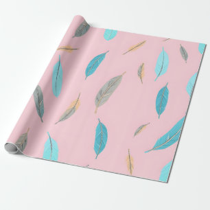 Popular Feathers Luxury Boho Collection Wrapping Paper