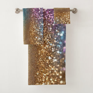 Popular Glitter Opal Holographic Collection Bath Towel Set