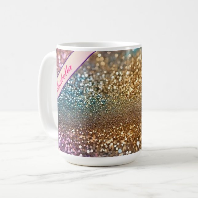 Popular Glitter Opal Holographic Collection Coffee Mug (Front Left)