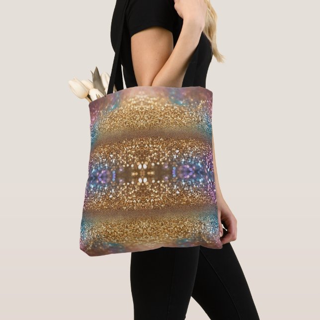 Popular Glitter Opal Holographic Collection Tote Bag (Close Up)