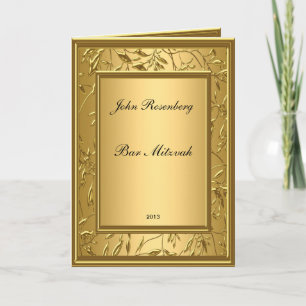 Popular Gold Bar Mitzvah Ceremony Thank You Card