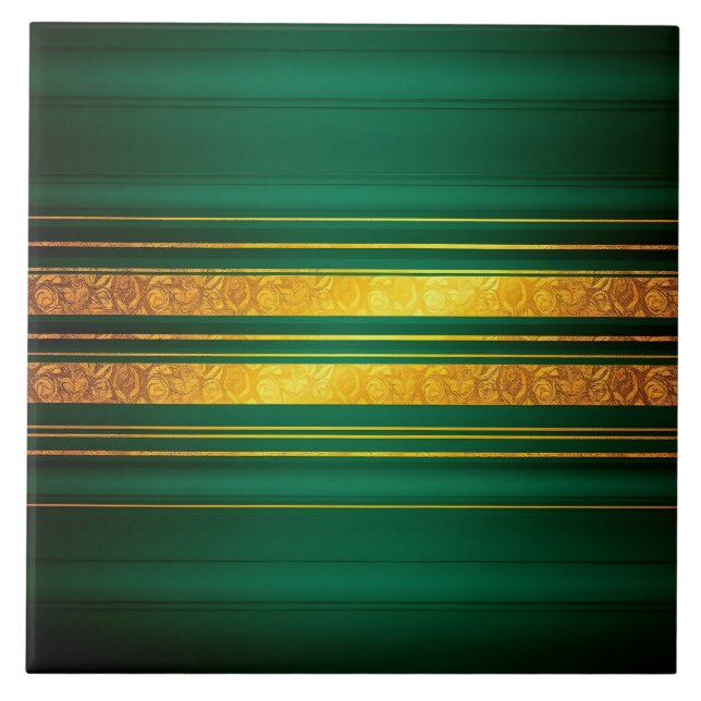 Popular Green Gold Luxury Linen Texture Collection Ceramic Tile (Front)