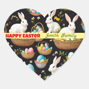 Popular Happy Easter Collection Heart Sticker