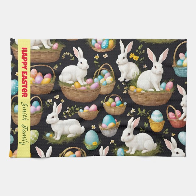 Popular Happy Easter Collection Tea Towel (Horizontal)