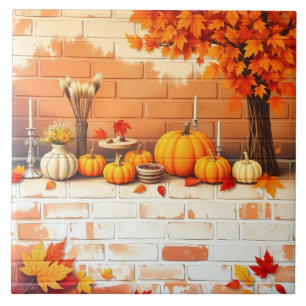 Popular Happy Thanksgiving Beautiful Fall Ceramic Tile