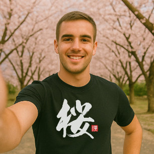 Popular Kanji [桜] Cherry Blossoms T-Shirt