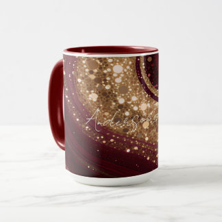 Popular Luxury Gold Burgundy Collection Mug