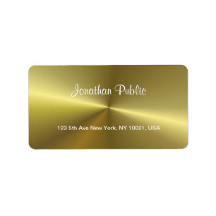 Popular Modern Metallic Faux Gold Script Template Label