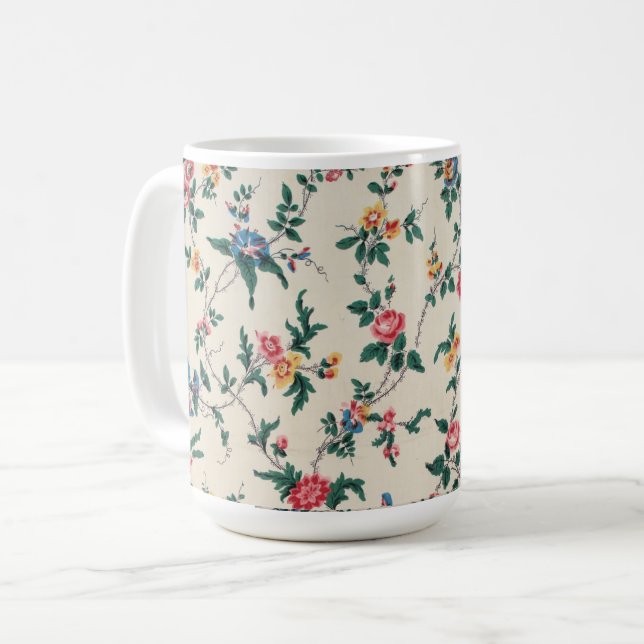 Popular multicolored flower pattern coffee mug (Front Left)