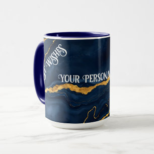 Popular Navy Blue Gold Marble Collection Mug