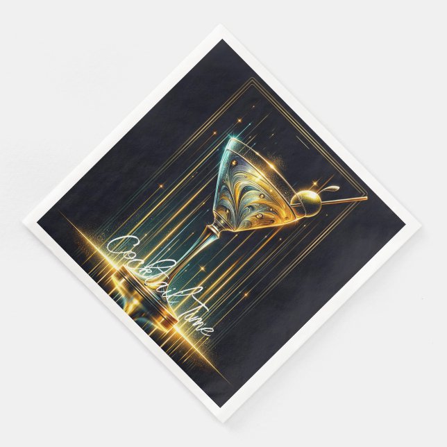 Popular Neon Party Time Personalised Napkin (Corner)