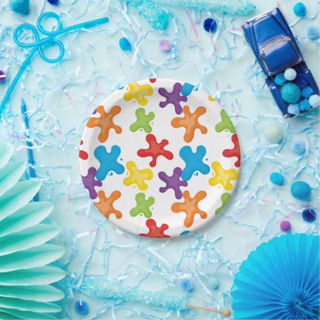 Popular paint splash artist party paper plate (Party)