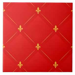 Popular pattern in red and gold ceramic tile