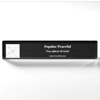 Popular/Peaceful Black Acrylic Desk Plaque Nameplate