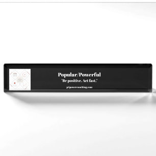 Popular/Powerful Black Acrylic Desk Plaque Nameplate