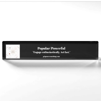 Popular/Powerful Black Acrylic Desk Plaque Nameplate