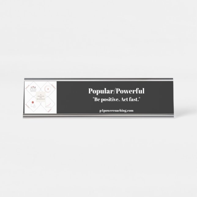 Popular/Powerful Silver Desk Plaque Name Plate (Front)