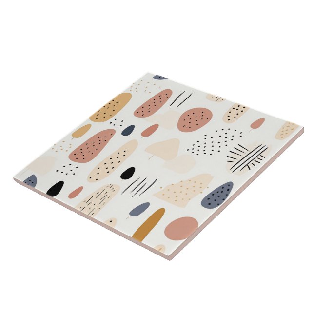Popular Retro Boho Abstract Collection Ceramic Tile (Side)