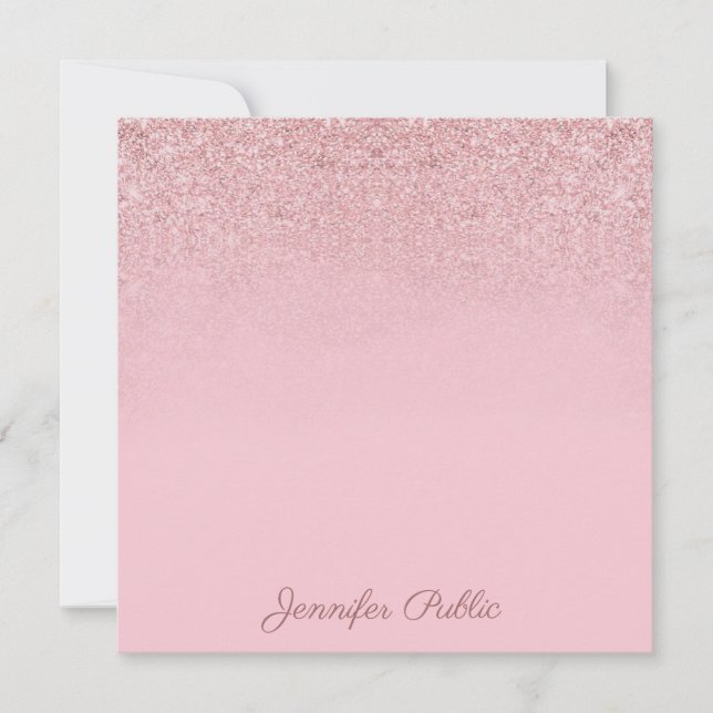 Popular Rose Gold Handwritten Script Name Elegant Card (Front)