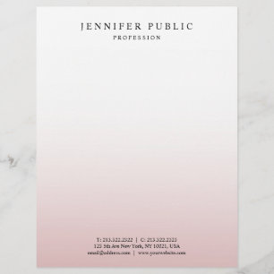 Popular Rose Gold White Modern Template Elegant Custom Letterhead