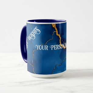 Popular Royal Blue Gold Marble Collection Mug