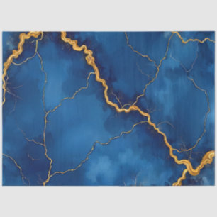 Popular Royal Blue Gold Marble Collection Tissue Paper