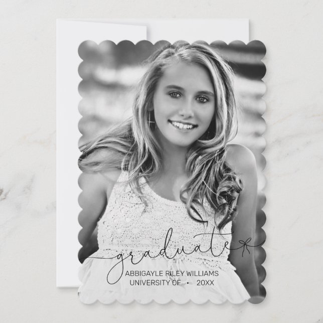 POPULAR script | Two Photo Graduation Announcement (Front)