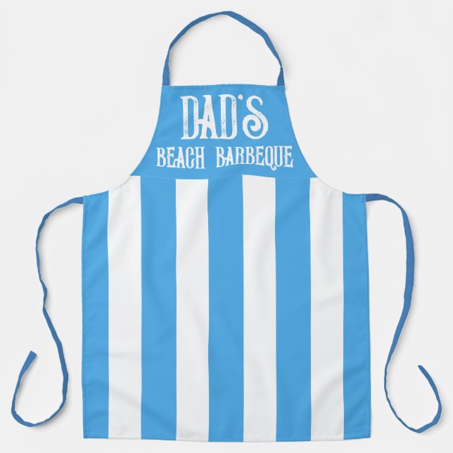 Popular Stylish Blue and White Wide Stripe Apron (Front)