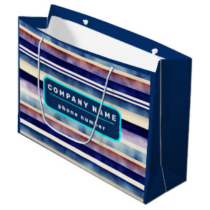 Popular Summer Navy Blue Boat Stripes Collection Large Gift Bag