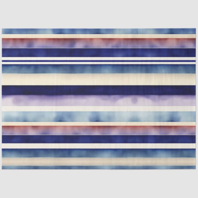 Popular Summer Navy Blue Boat Stripes Collection Tissue Paper (Front)