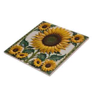 Popular Sunflowers Beautiful Collection Ceramic Tile
