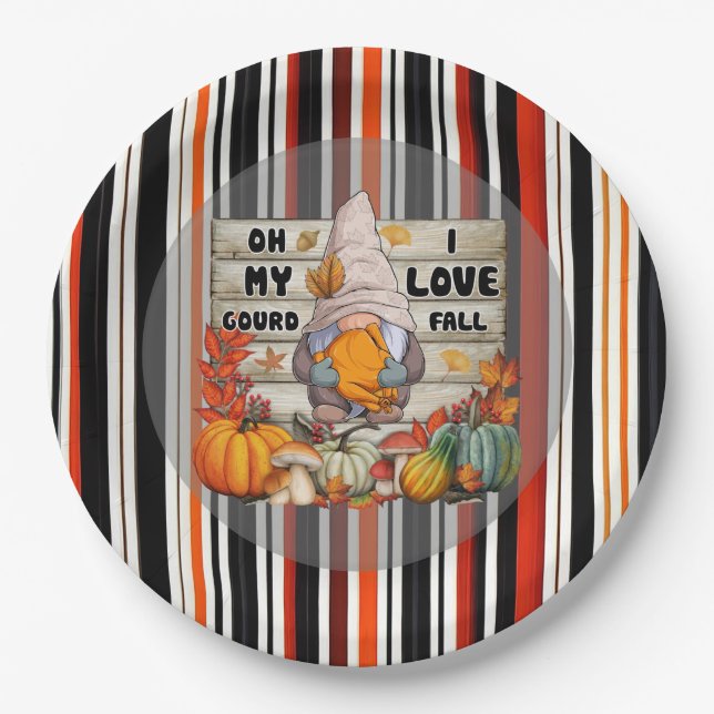 Popular Thanksgiving Beautiful Autumn Collection Paper Plate (Front)