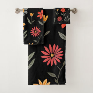 Popular Vintage Beautiful Floral Collection Bath Towel Set