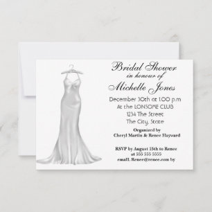 Popular White Bridal Shower White Invitation