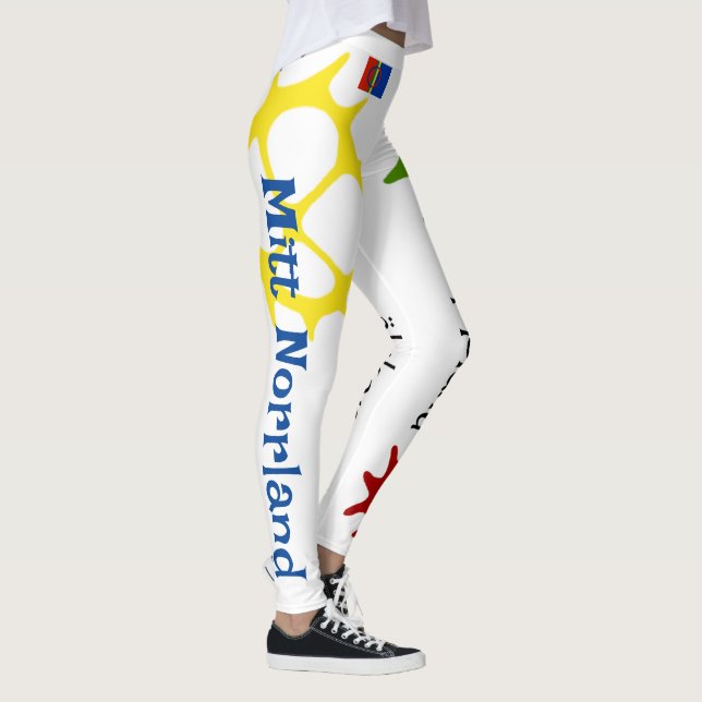Populära leggings vita med text samiska tecken  (Right)