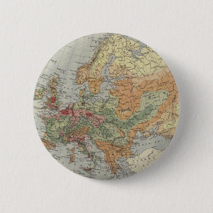 Population Density European Map 6 Cm Round Badge