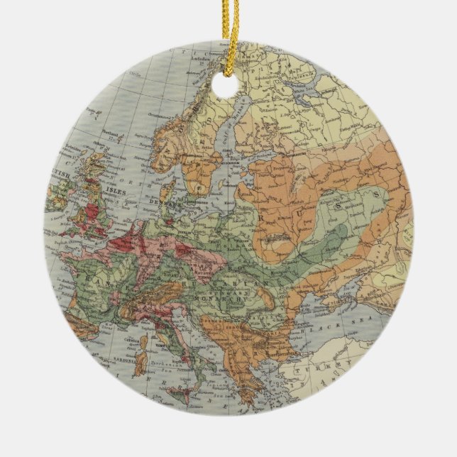 Population Density | European Map Ceramic Ornament (Front)