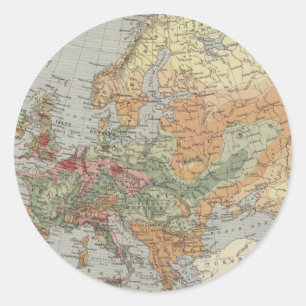 Population Density European Map Classic Round Sticker