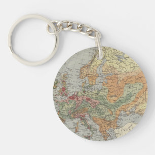 Population Density European Map Key Ring