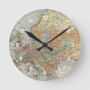 Population Density European Map Round Clock