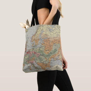 Population Density European Map Tote Bag