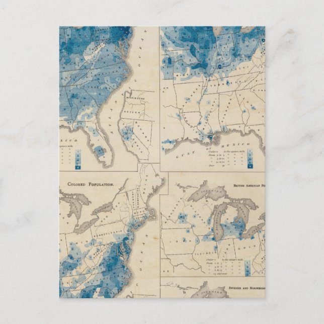 Population United States census 2 Postcard (Front)