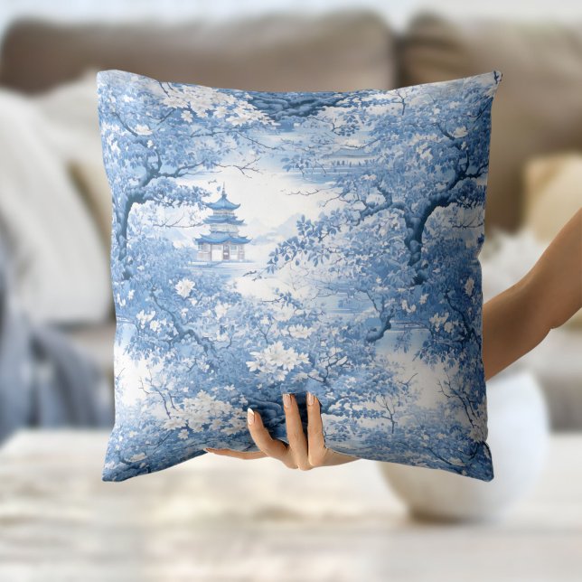 Porcelain Blue Chinoiserie Pattern ID1094 Cushion (Creator Uploaded)