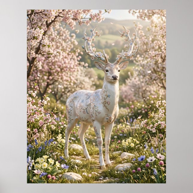 Porcelain Deer Forest Calm Poster (Front)