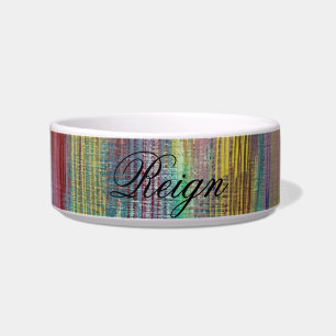 Porcelain Dog Bowl "Stripe Design"
