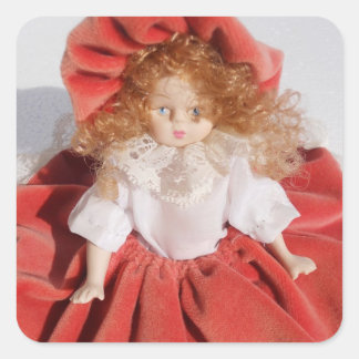 porcelain doll square sticker