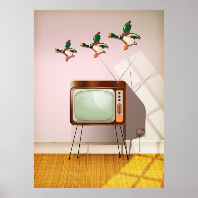 Porcelain Ducks on the Wall Poster (Front)