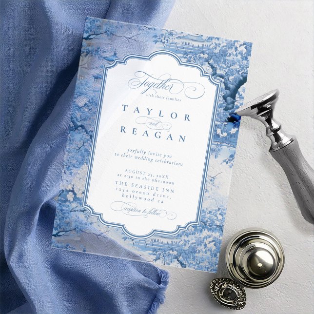 Porcelain-Inspired Chinoiserie Pattern ID1094 Acrylic Invitations (Creator Uploaded)